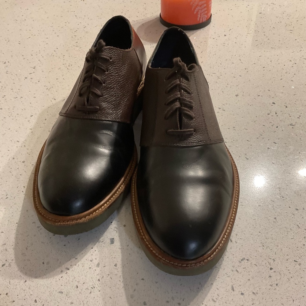 Cole Haan Two-Tone Black and Brown Oxfords
